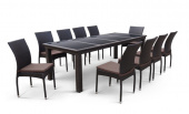 Комплект плетеной мебели T438/Y380A-W53 Brown (10+1)
