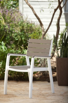 Стул c подлокотниками Гармония (Harmony armchair) белый-капучино